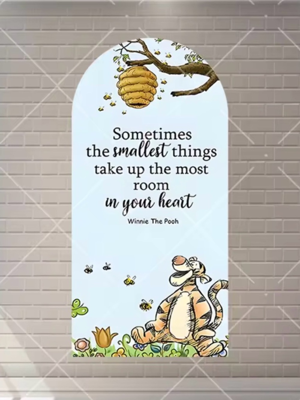 Disney Winnie the Pooh, light Blue Tigger & Honeybee backdrop arched  cover only